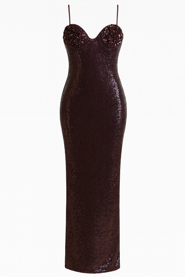 The Midnight Merlot Sequin Gown