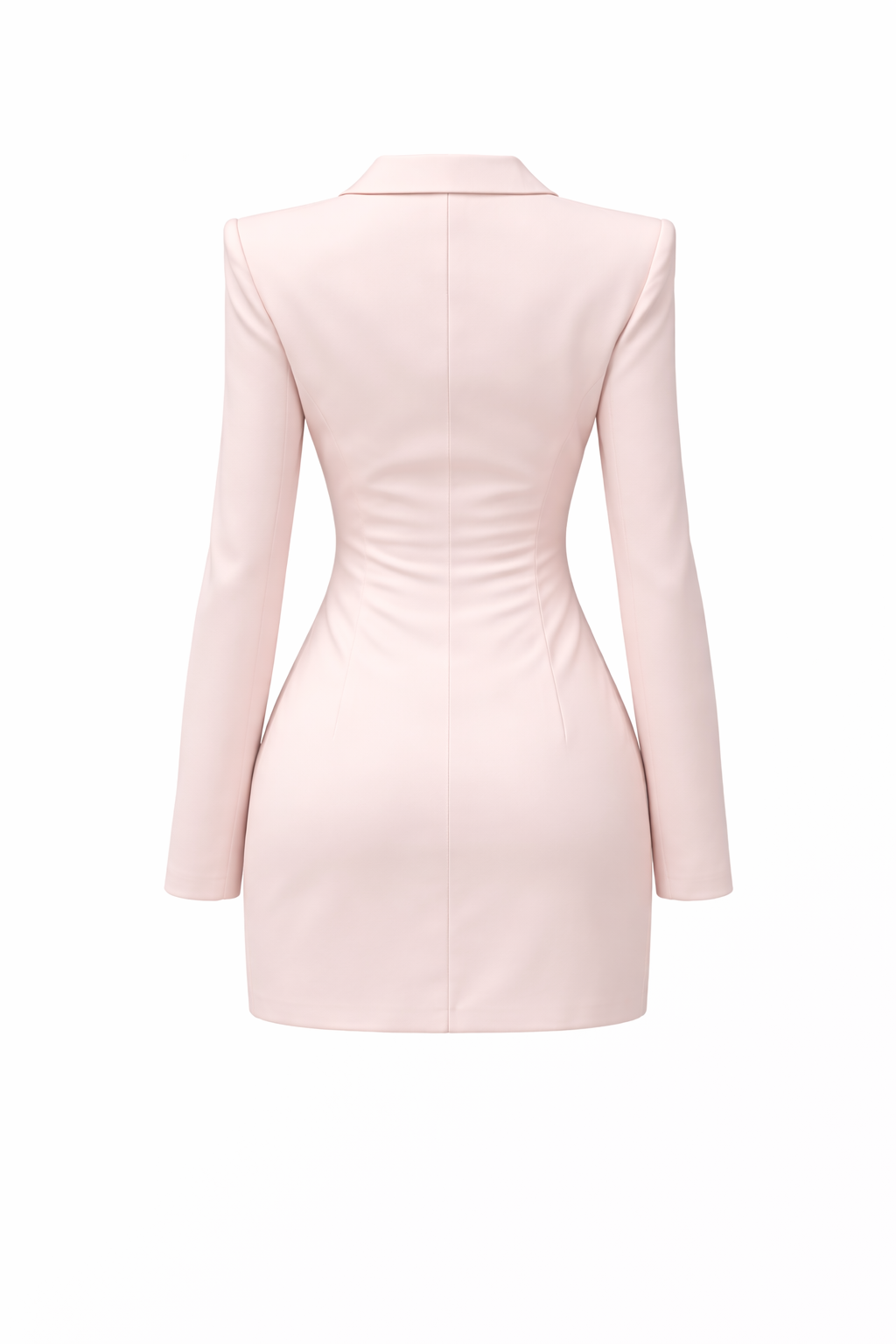 Blush Corset Blazer Mini Dress – Structured Long Sleeve Tailored Bodycon Dress